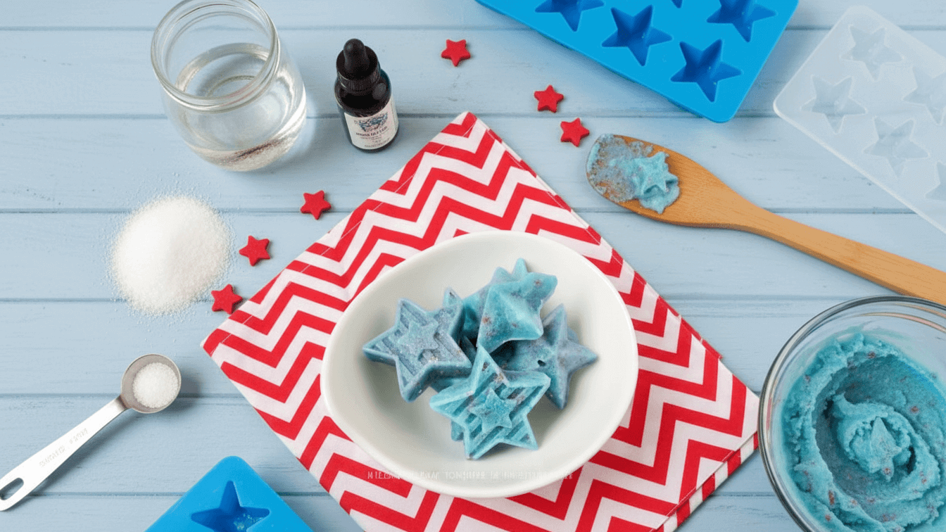 DIY Patriotic Star Sugar Scrub Bars Recipe