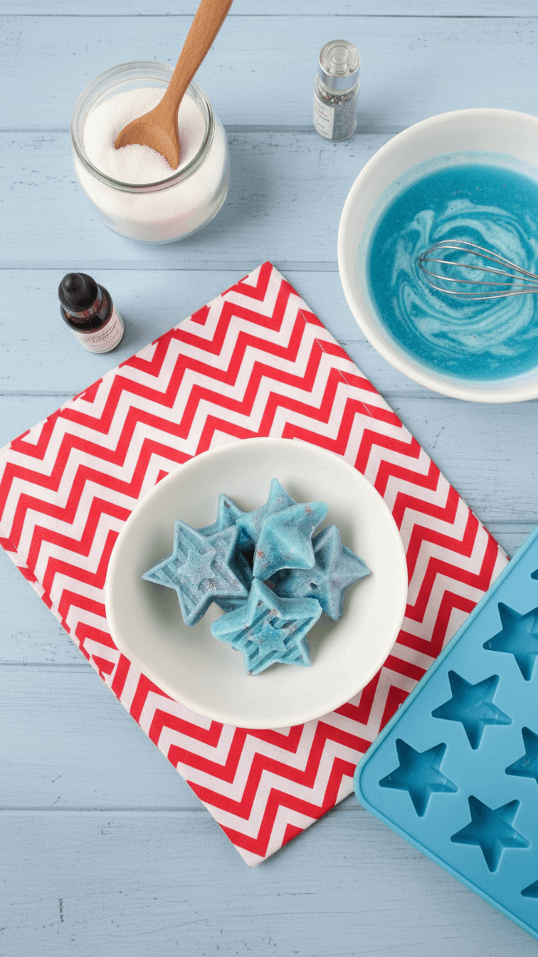 DIY Patriotic Star Sugar Scrub Bars
