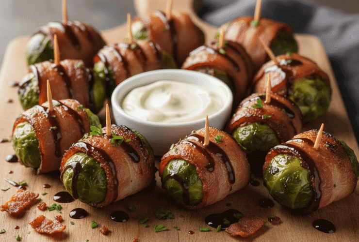 Balsamic Bacon Wrapped Brussels Sprouts Recipe