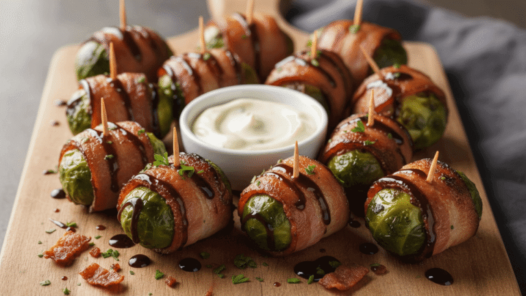 Balsamic Bacon Wrapped Brussels Sprouts Recipe