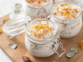 DIY Calendula Citrus Bath Salts with Safflowers