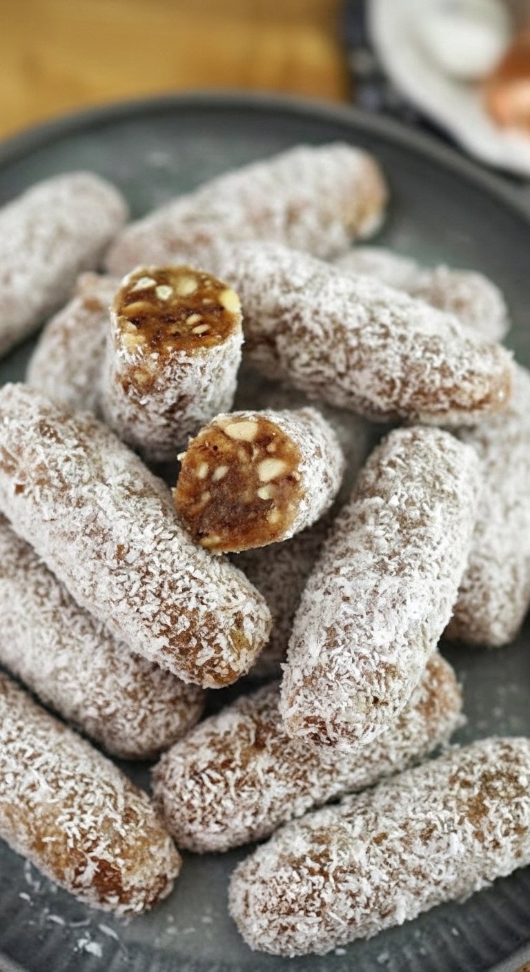 3 Ingredient Coconut Date Rolls