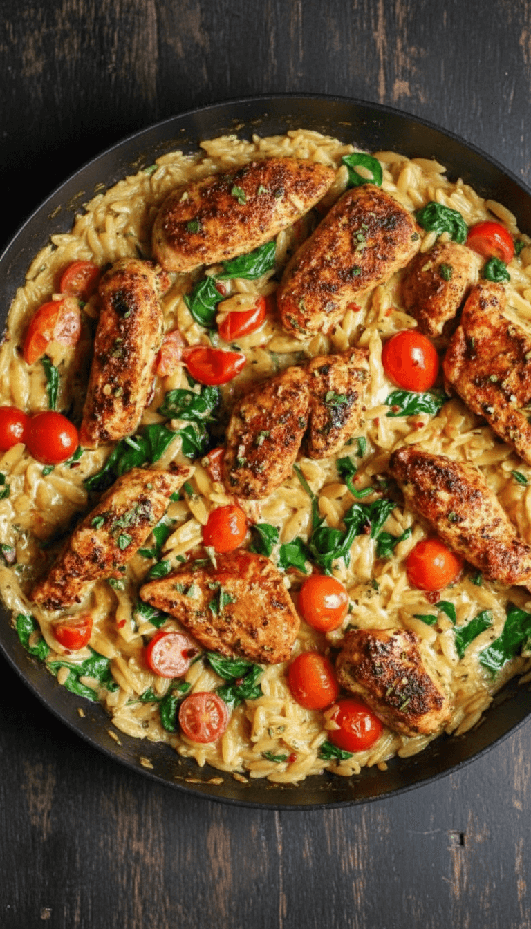 30 Minute One-Pan Creamy Chicken Orzo
