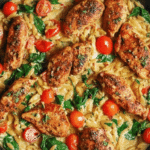 30 Minute One-Pan Creamy Chicken Orzo Recipe