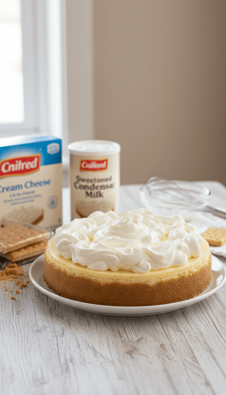 3 Ingredient No Bake Cheesecake
