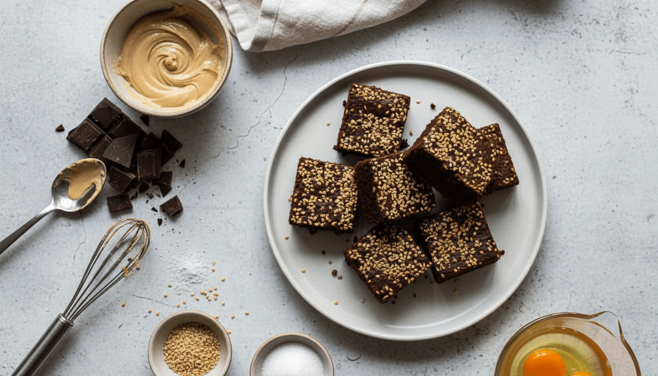 Flourless Tahini Brownies Recipe