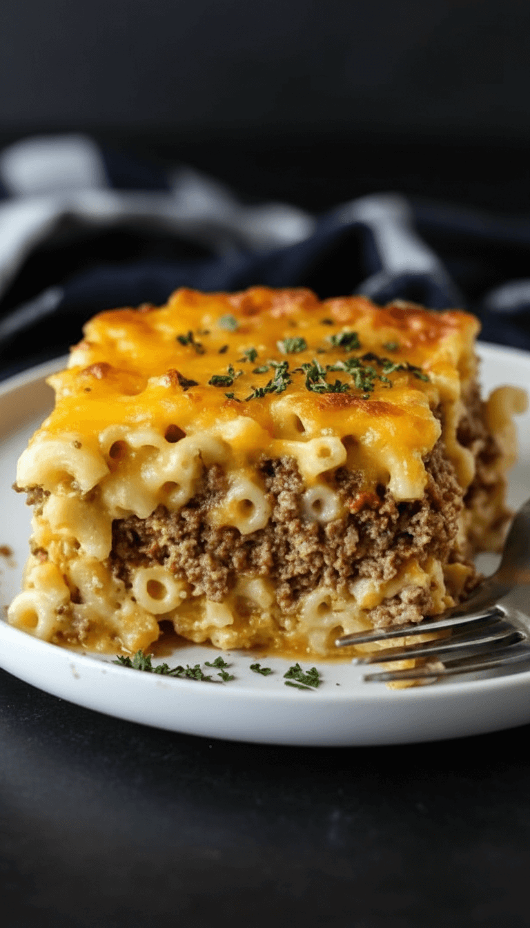 Mac and Cheese Meatloaf Casserole