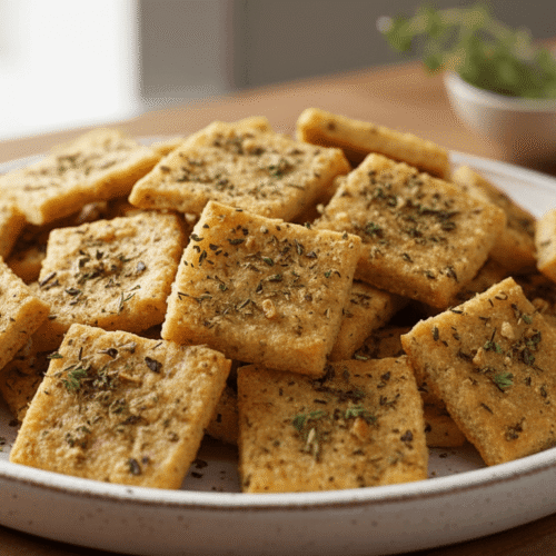 Garlic Herb Chickpea Crackers Recipe