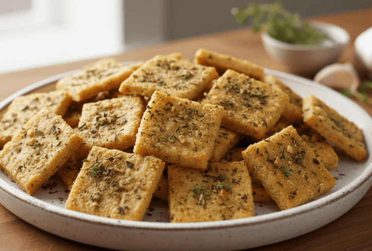 Garlic Herb Chickpea Crackers Recipe