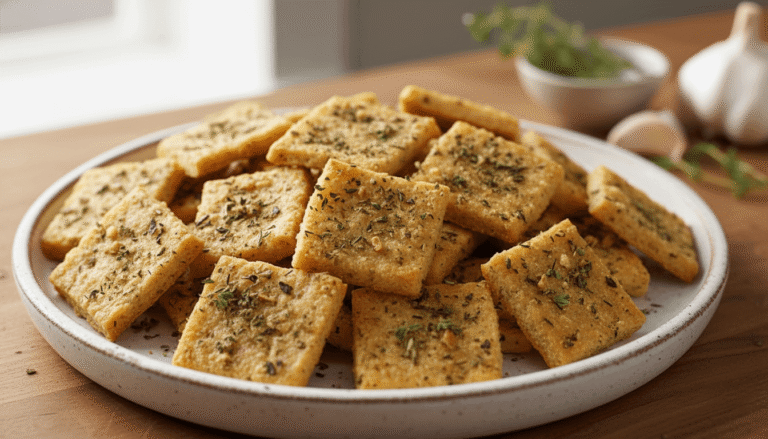 Garlic Herb Chickpea Crackers Recipe
