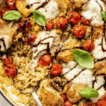 One Pan Caprese Pesto Orzo Bake Recipe