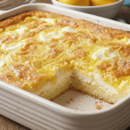 4 Ingredient Lemon Cream Cheese Dump Cake Recipe