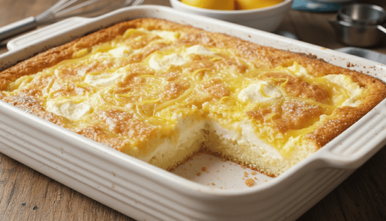 4 Ingredient Lemon Cream Cheese Dump Cake Recipe