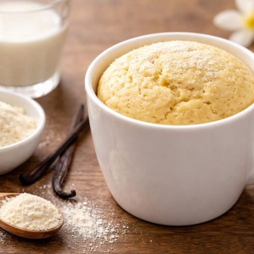 Easy Vanilla Protein Mug Cake Recipe