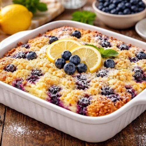 Lemon Blueberry Cheesecake Dump Cake Recipe