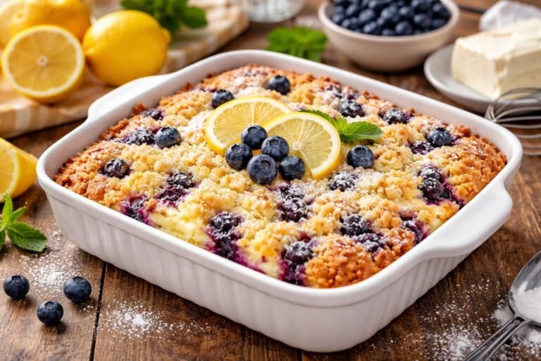 Lemon Blueberry Cheesecake Dump Cake Recipe