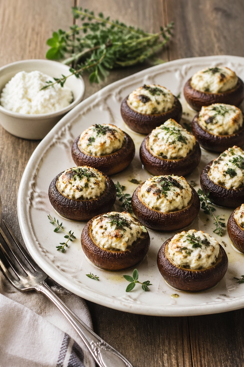 Martha Stewart Goat Cheese Stuffed Mushrooms