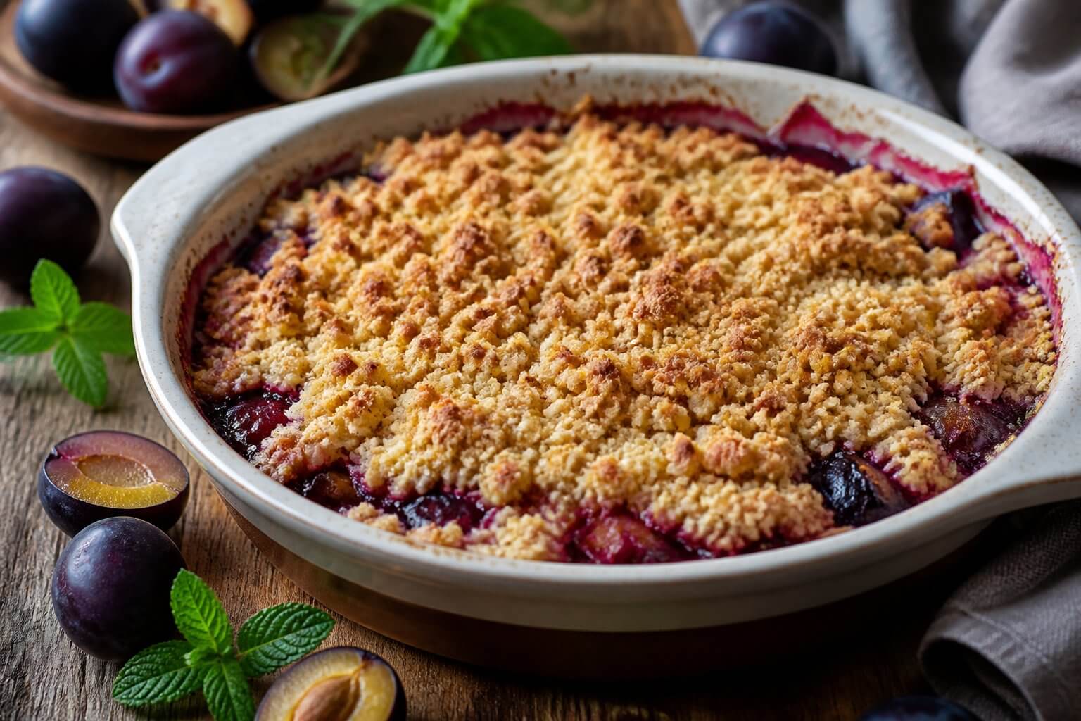 Hairy Bikers Plum Crumble Recipe