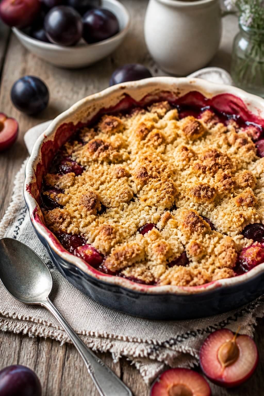 Hairy Bikers Plum Crumble