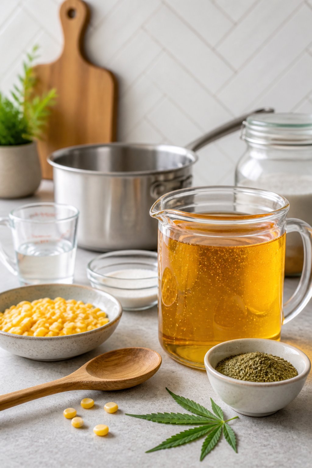 Easy Cannabis Corn Syrup Recipe close-up, ready to serve