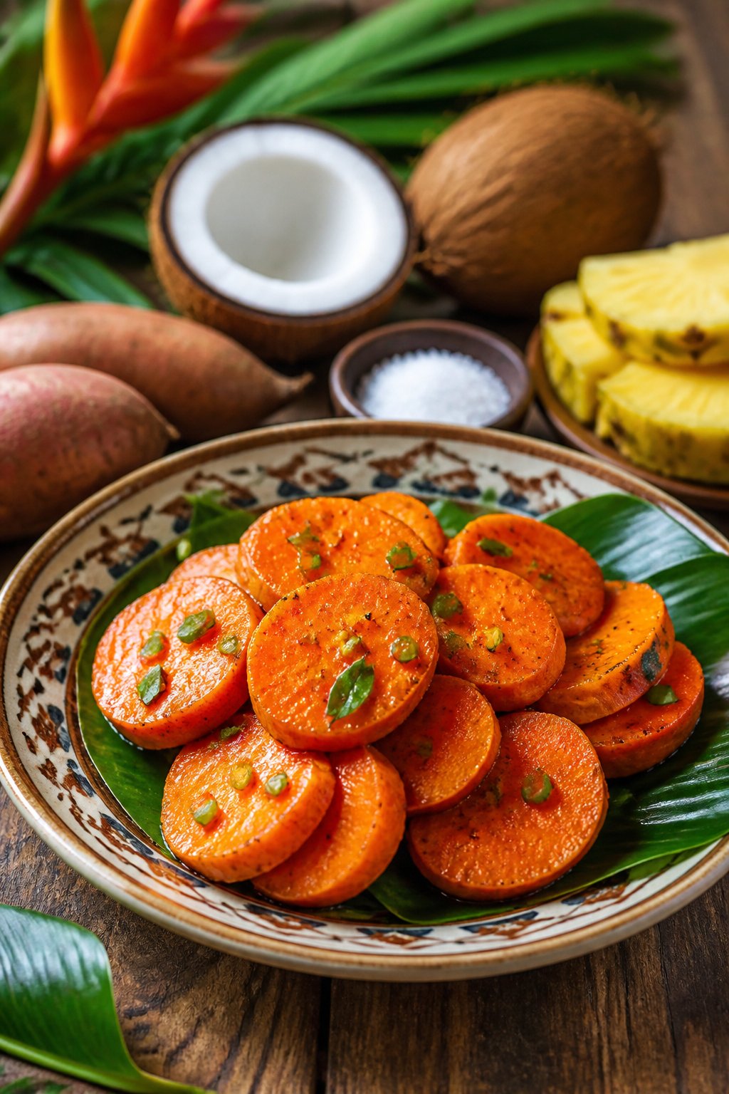 Hawaiian Sweet Potato Recipe close-up, ready to serve