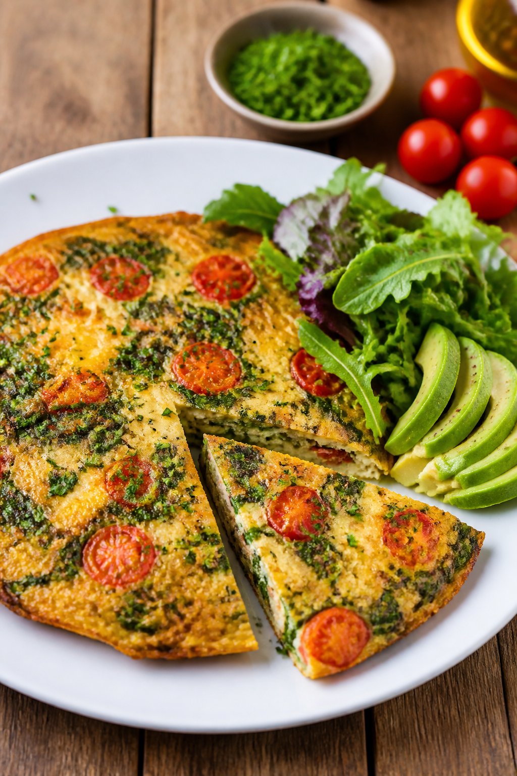Low Carb Keto Frittata Recipe close-up, ready to serve