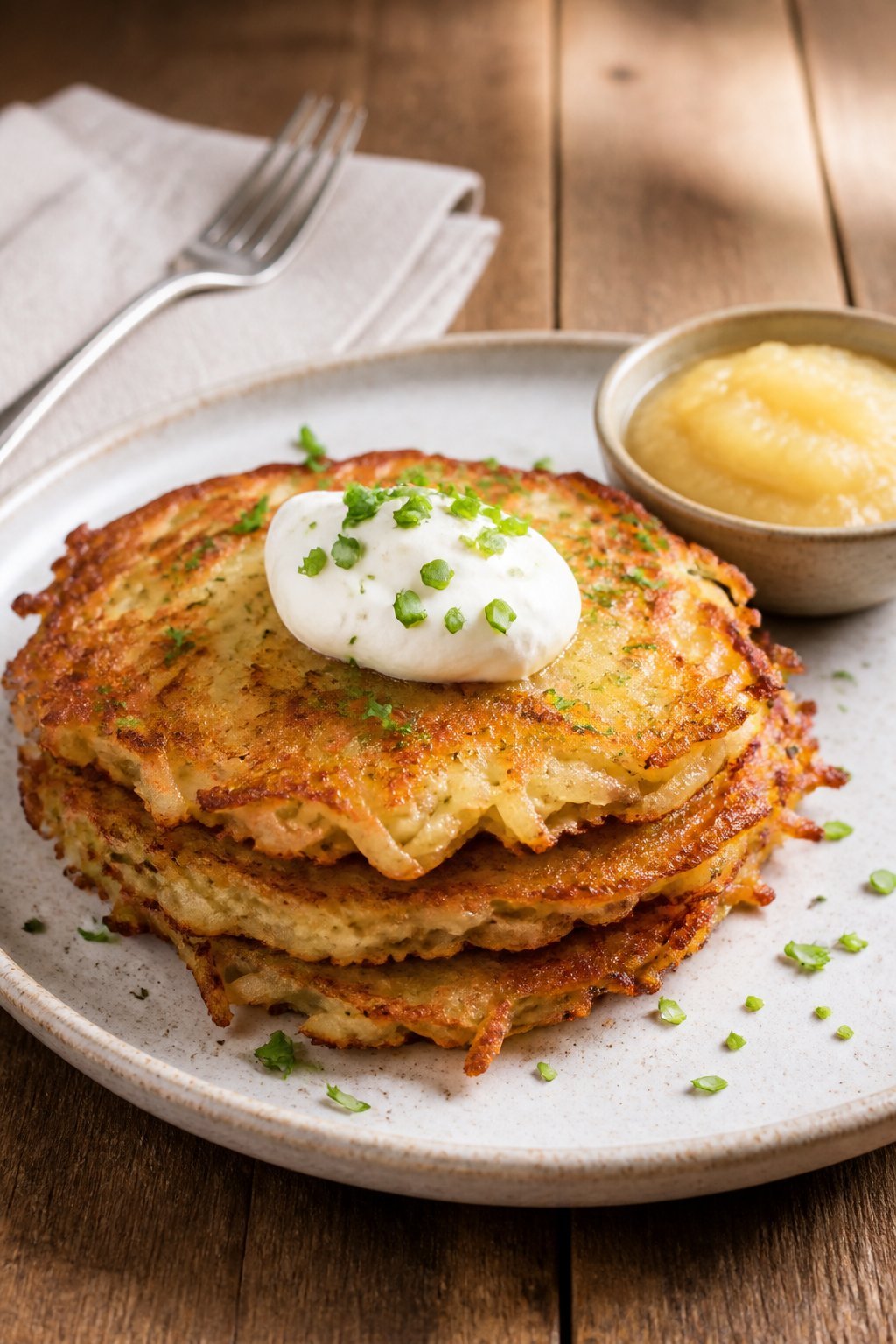 Perkins Potato Pancakes Recipe close-up, ready to serve