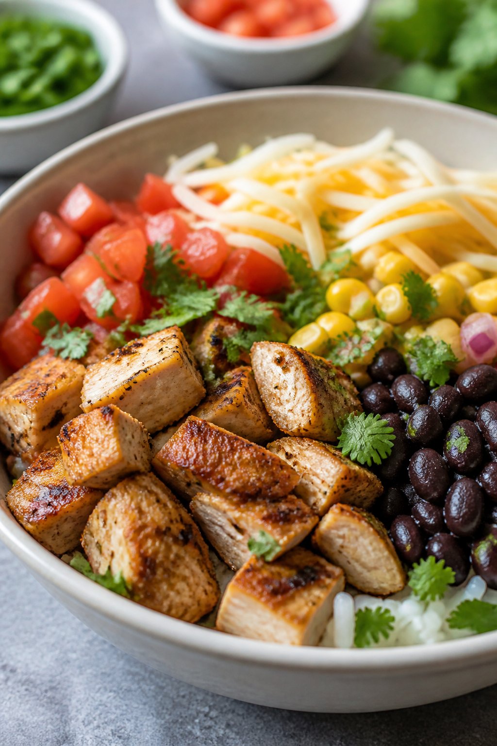 Qdoba Chicken Recipe close-up, ready to serve