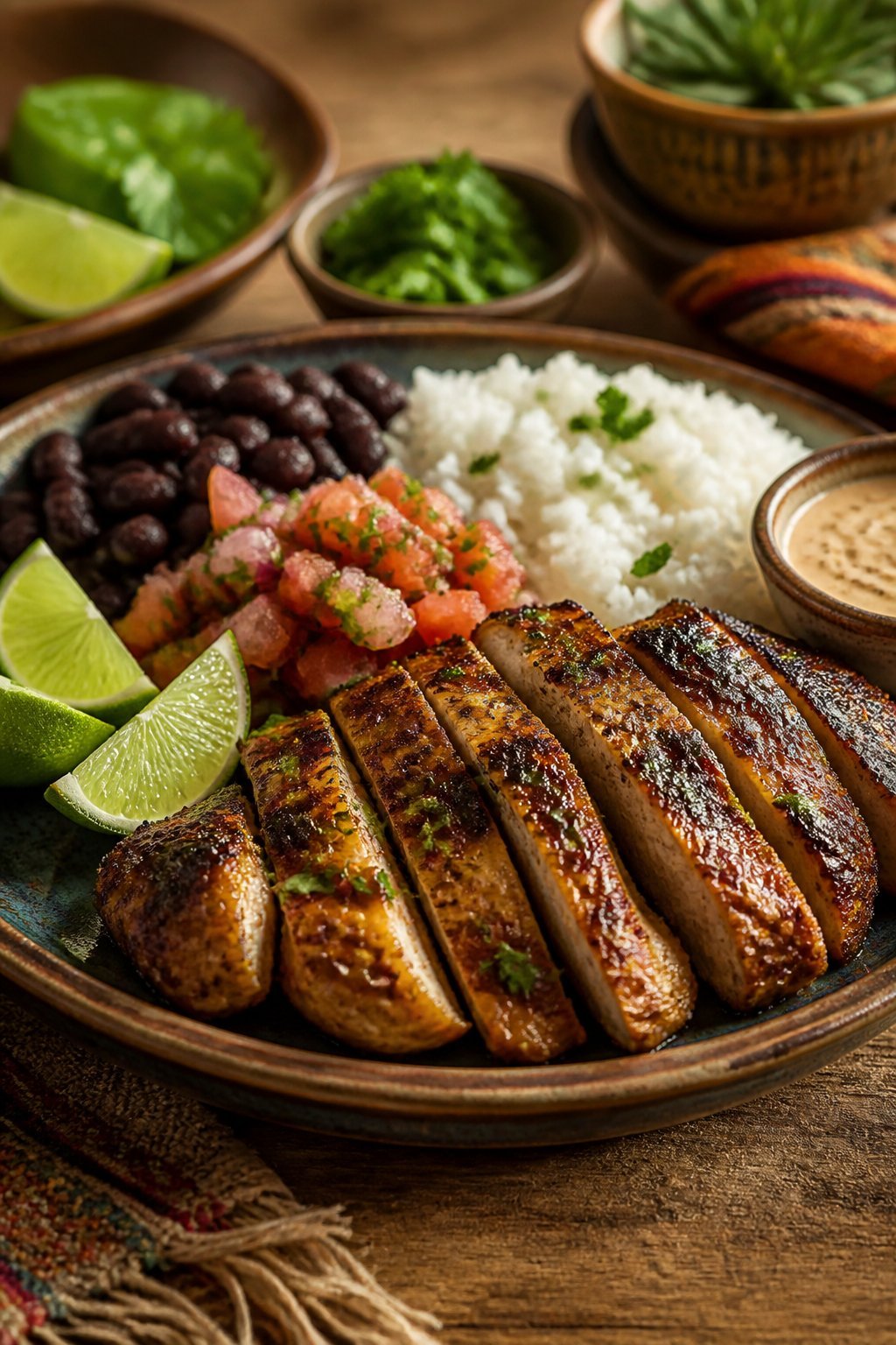 Moes Adobo Chicken Recipe close-up, ready to serve