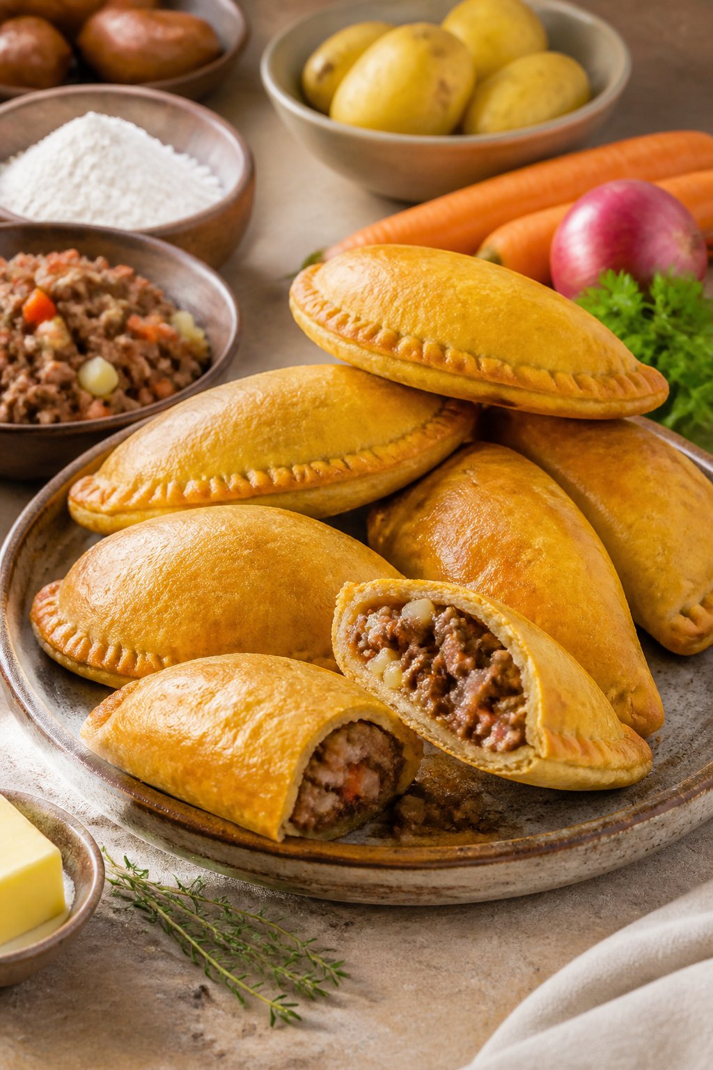 Nigerian Meat Pie Recipe close-up, ready to serve