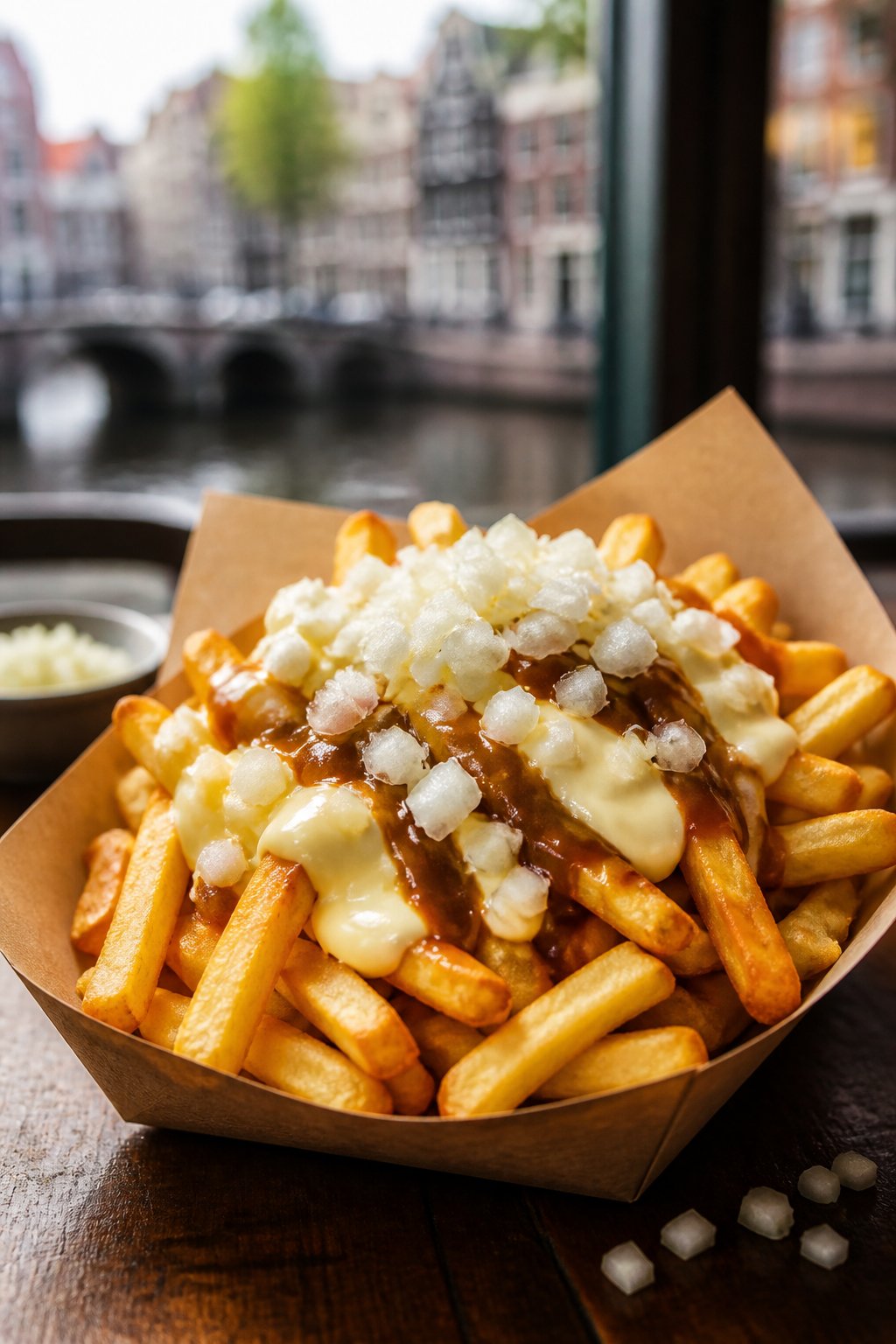 Patatje Oorlog (Dutch War Fries) Recipe close-up, ready to serve