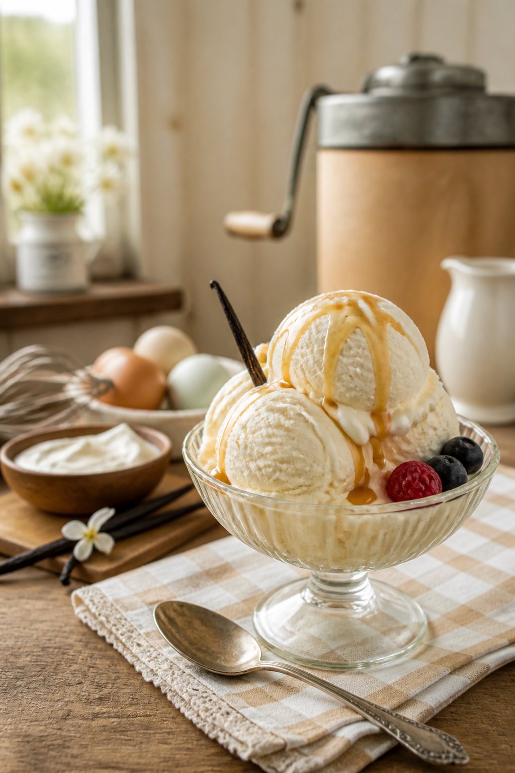 Paula Deen Homemade Ice Cream Recipe close-up, ready to serve
