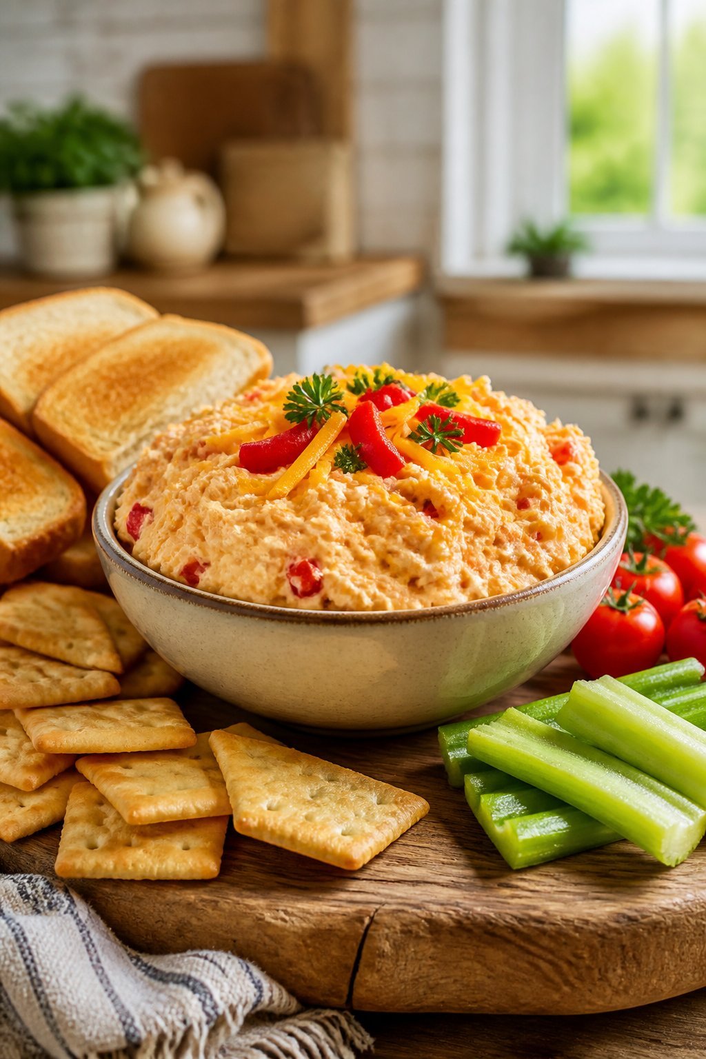 Paula Deen Pimento Cheese Recipe close-up, ready to serve