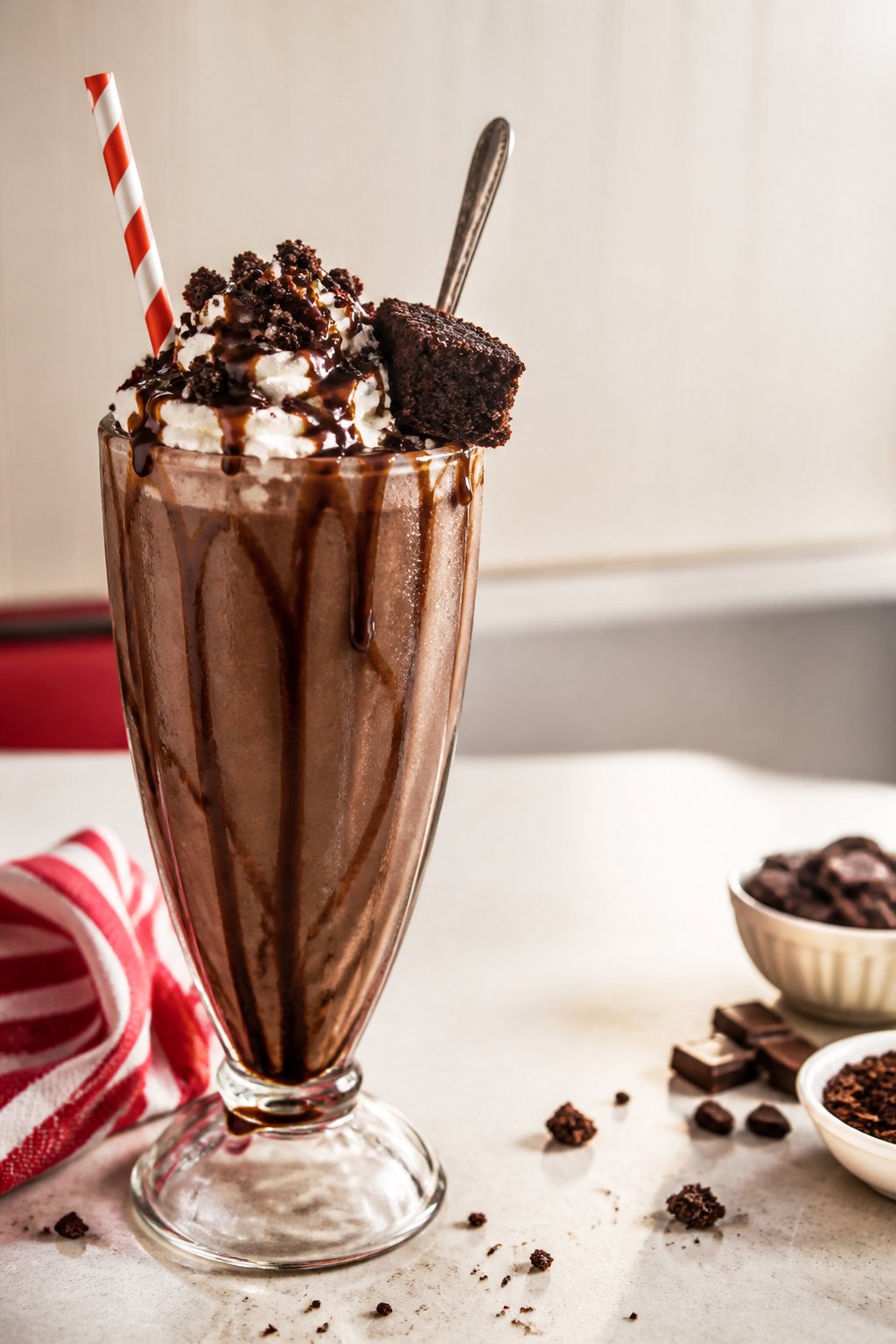 Portillos Chocolate Cake Shake Recipe close-up, ready to serve