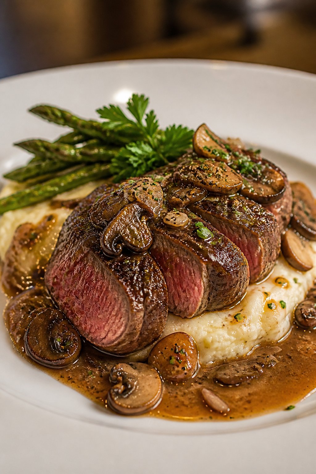 Steak Diane Cheesecake Factory Recipe close-up, ready to serve