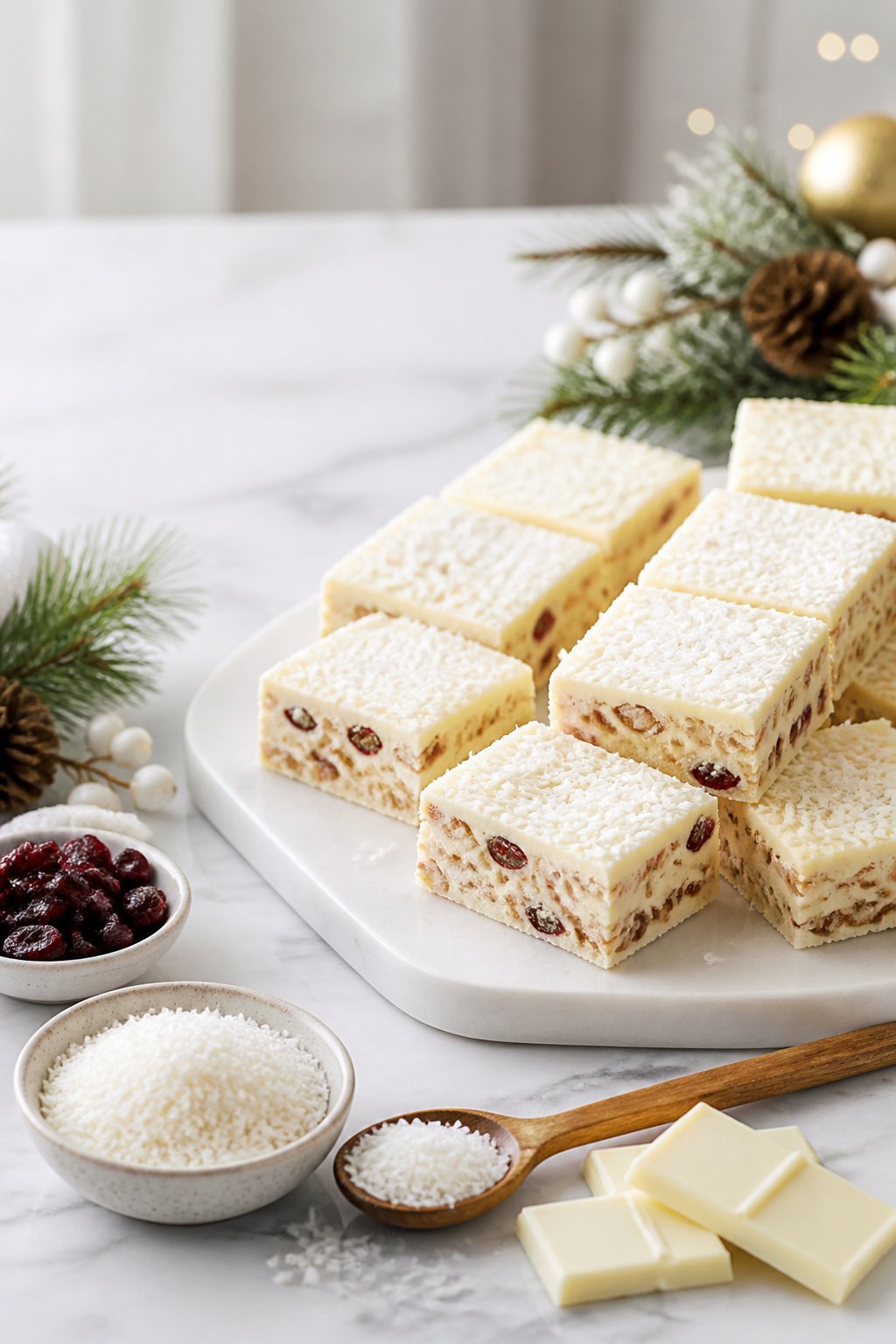 White Christmas Recipe close-up, ready to serve