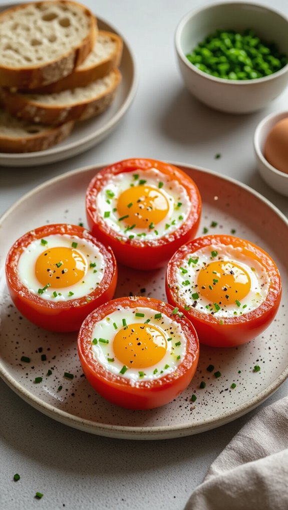 egg filled tomato breakfast cups