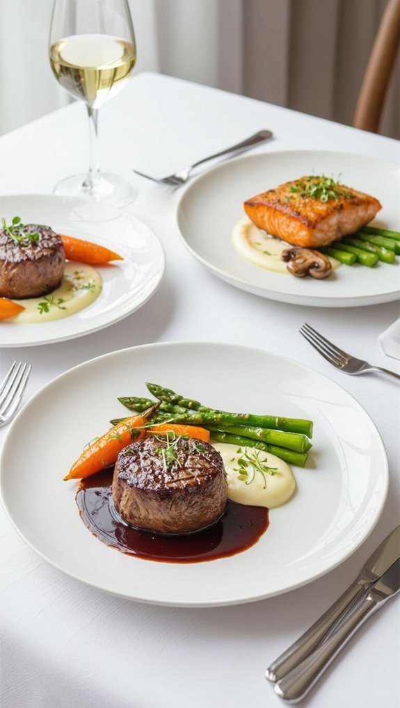 elegant plated birthday dinner