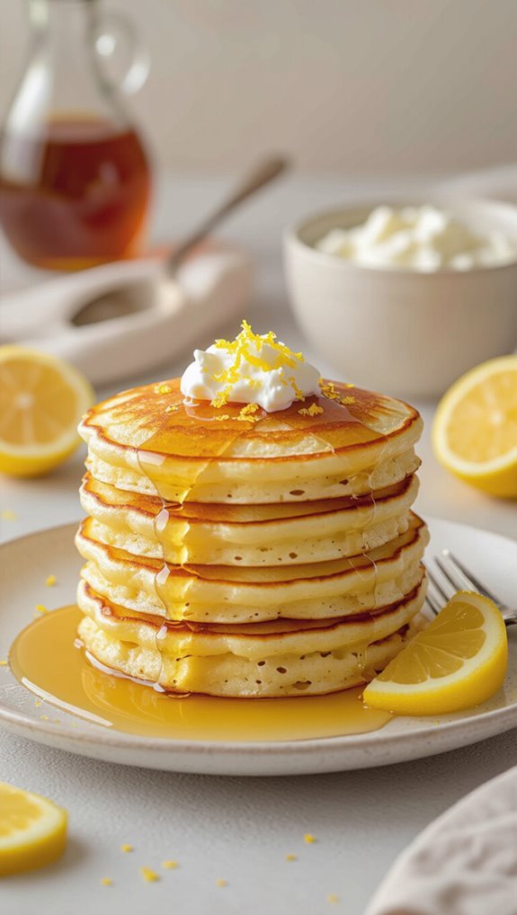 fluffy lemon ricotta pancakes