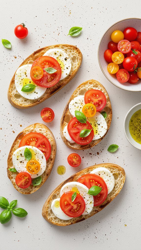 fresh tomato mozzarella toast