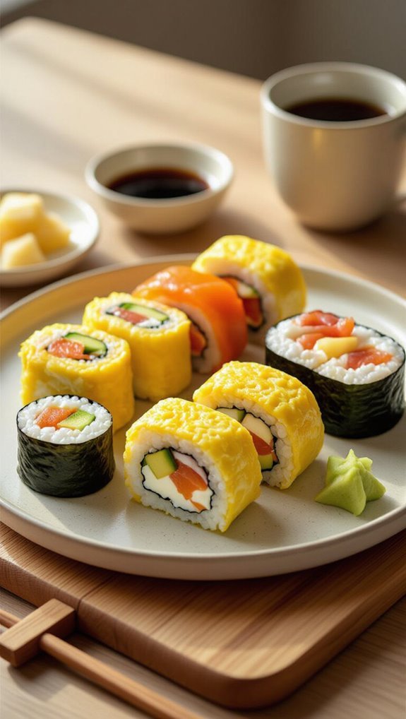 fun breakfast sushi rolls