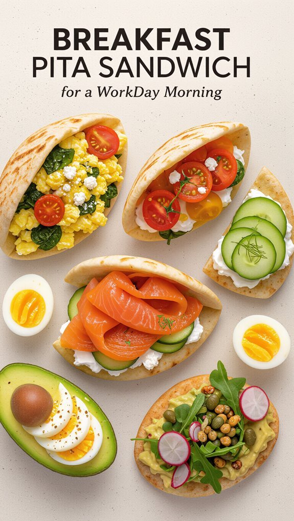nutritious breakfast pita sandwiches
