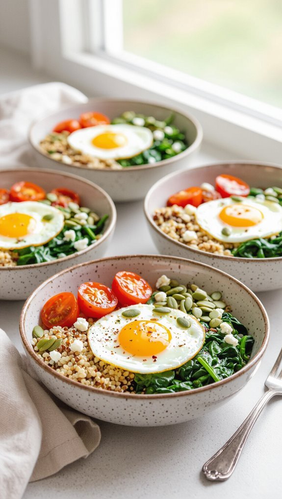 savory breakfast grain bowls