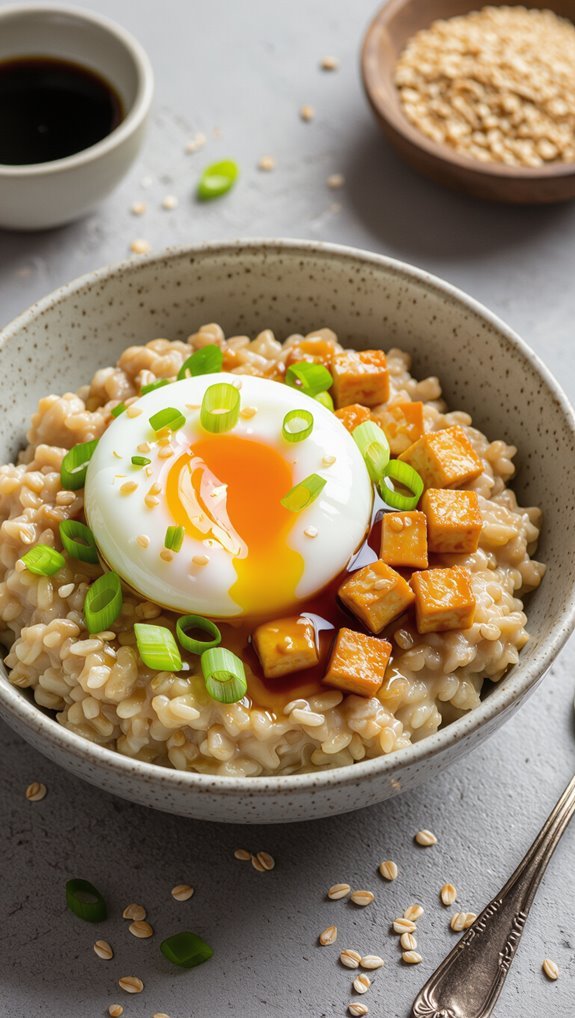 savory oatmeal with egg