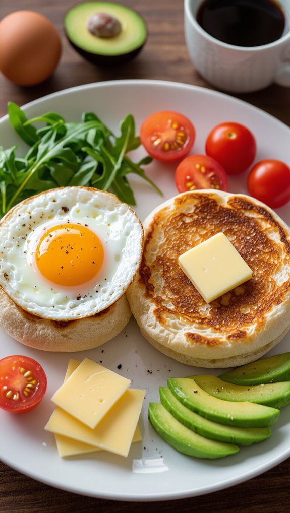 toasted muffin with egg