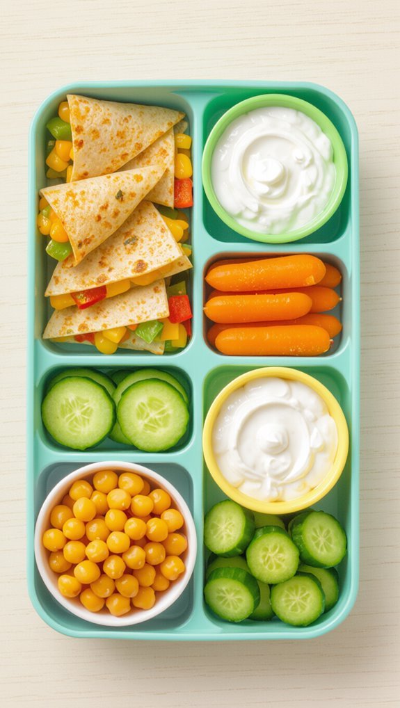 vibrant veggie quesadilla lunch